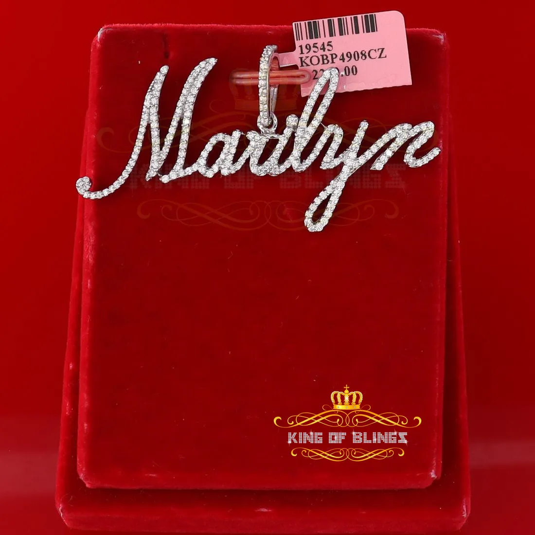 Create Your Own Custom Design in 925 Sterling Silver 2.50inch "MARILYN" Necklace with Cubic Zirconia