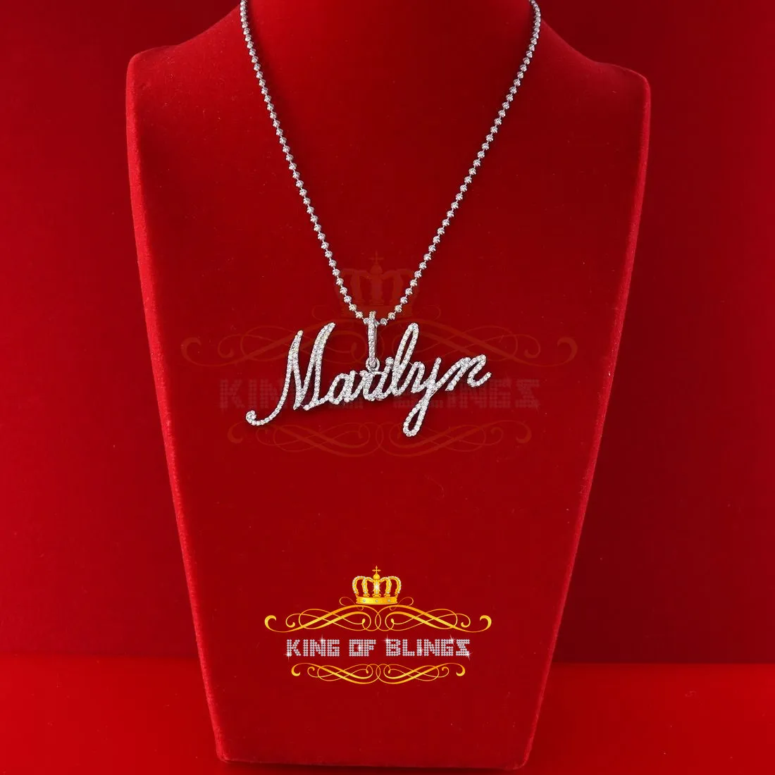 Create Your Own Custom Design in 925 Sterling Silver 2.50inch "MARILYN" Necklace with Cubic Zirconia