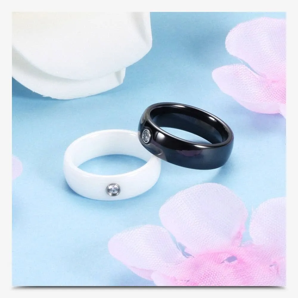Created Diamond 6mm Ceramic Wedding Band