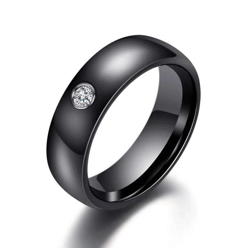 Created Diamond 6mm Ceramic Wedding Band