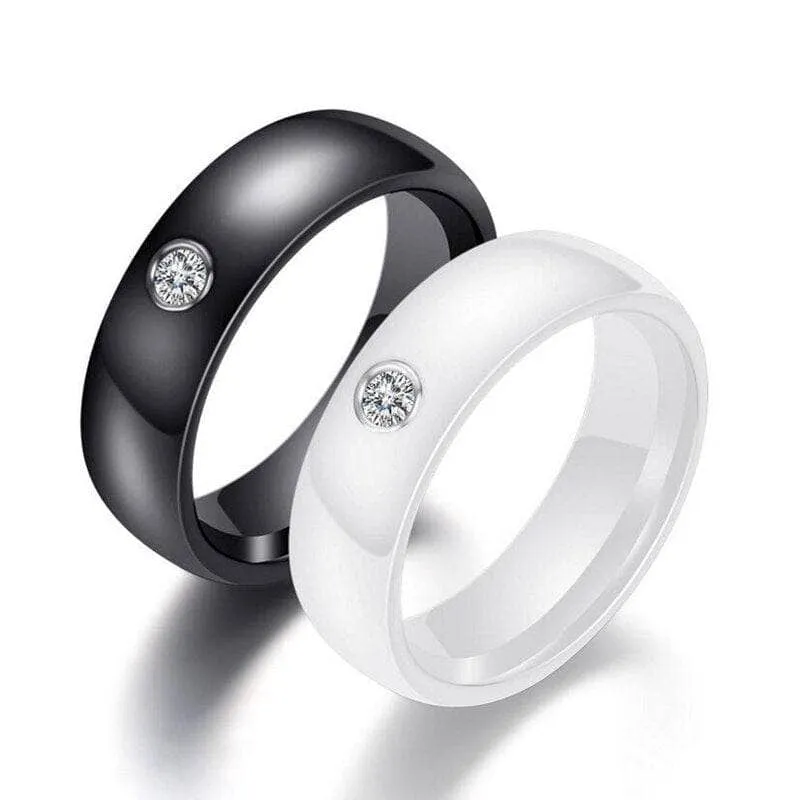 Created Diamond 6mm Ceramic Wedding Band