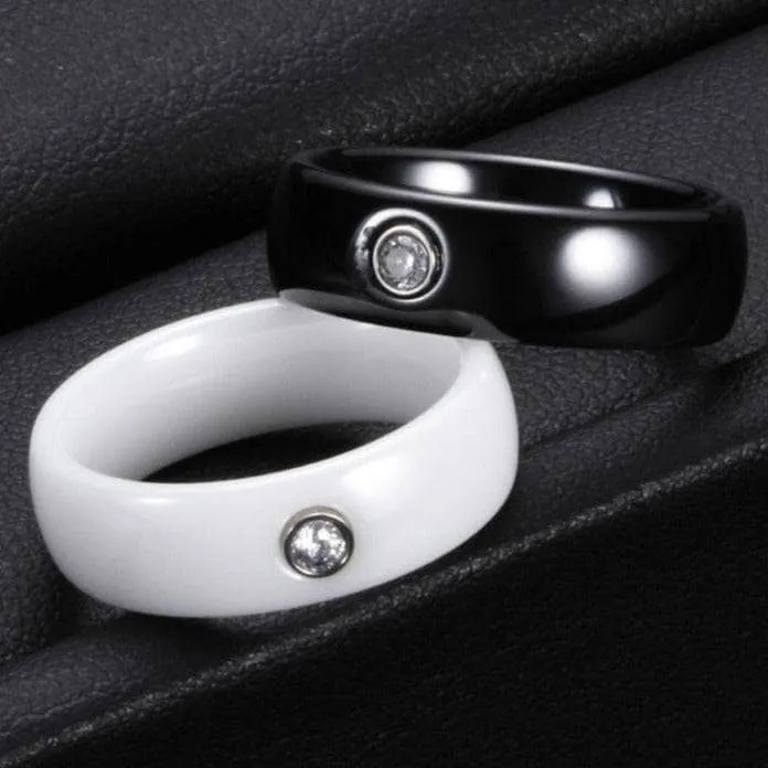Created Diamond 6mm Ceramic Wedding Band