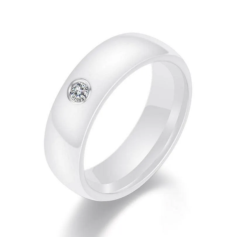 Created Diamond 6mm Ceramic Wedding Band