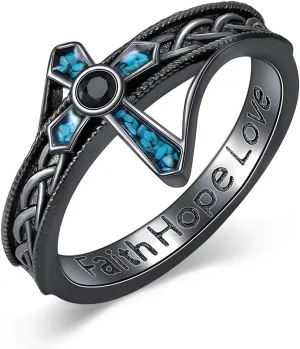 Cross Rings for Women 925 Sterling Silver Faith Cross Rings Christian Religious Jewelry Gifts for Men