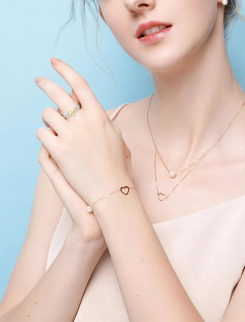Cross Rings for Women Sterling Silver with White Gold and Yellow Gold Plated Statement Ring for Her