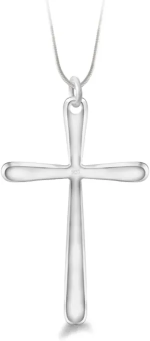Cross Silver Pendant Chain Jesus Necklace Tiny Jewelry Gifts for Women Simple Classic Necklace