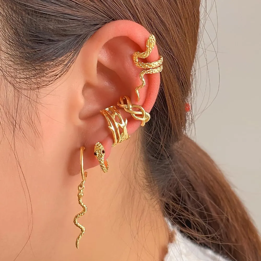 CSIYANJRY99 Ear Cuffs 14k Gold Cartilage Earring Cubic Zirconia Sparkling Earrings Hypoallergenic Hoop Earrings Clip On Earrings Piercings for Women