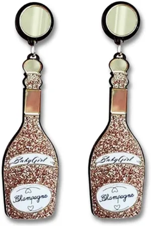 CutieJewelry Womens Champagne Bottle Sparkling Wine Party Celebration Novelty Costume Dangle Cute Pretty Earrings