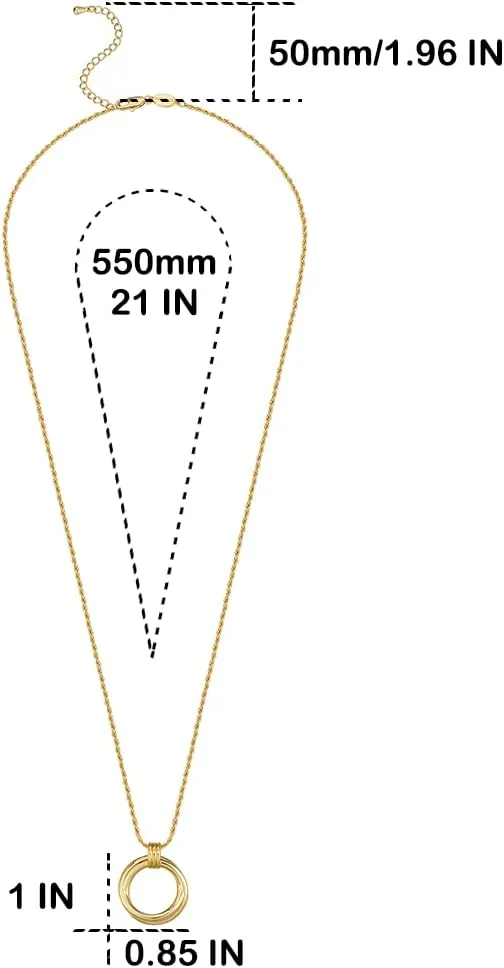 Dainty Layered Choker Necklace 18k gold Plated Y Pendant Commemorative coin Necklace Multilayer Bar Disc Necklace Adjustable Layering Choker Necklaces fashion jewelry for Women Girls