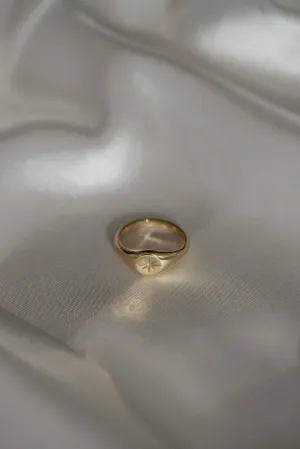 Daisy Sparkle Signet Ring