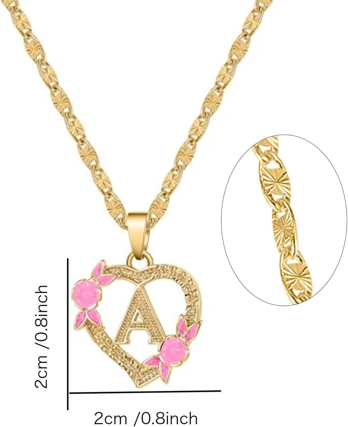 Dascus Initial Heart Necklace For Women Gold Heart Letter Chain A-Z Name Alphabet Pendant Necklaces Jewelry For Women Girl Gifts