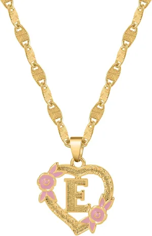 Dascus Initial Heart Necklace For Women Gold Heart Letter Chain A-Z Name Alphabet Pendant Necklaces Jewelry For Women Girl Gifts