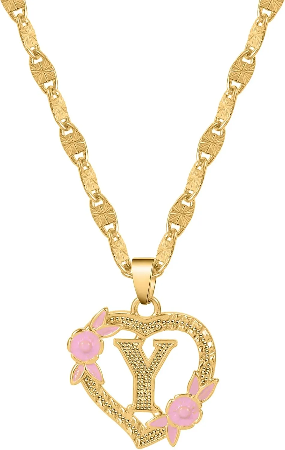 Dascus Initial Heart Necklace For Women Gold Heart Letter Chain A-Z Name Alphabet Pendant Necklaces Jewelry For Women Girl Gifts