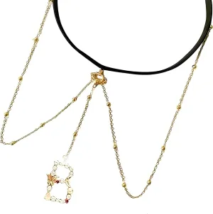 Diamond Initial Leg Chain, A-Z Body Jewelry Elastic Leg Chain, Sexy Zircon Butterfly Initial Letter Thigh Chain, Elegant Elastic Thigh Jewelry for Women
