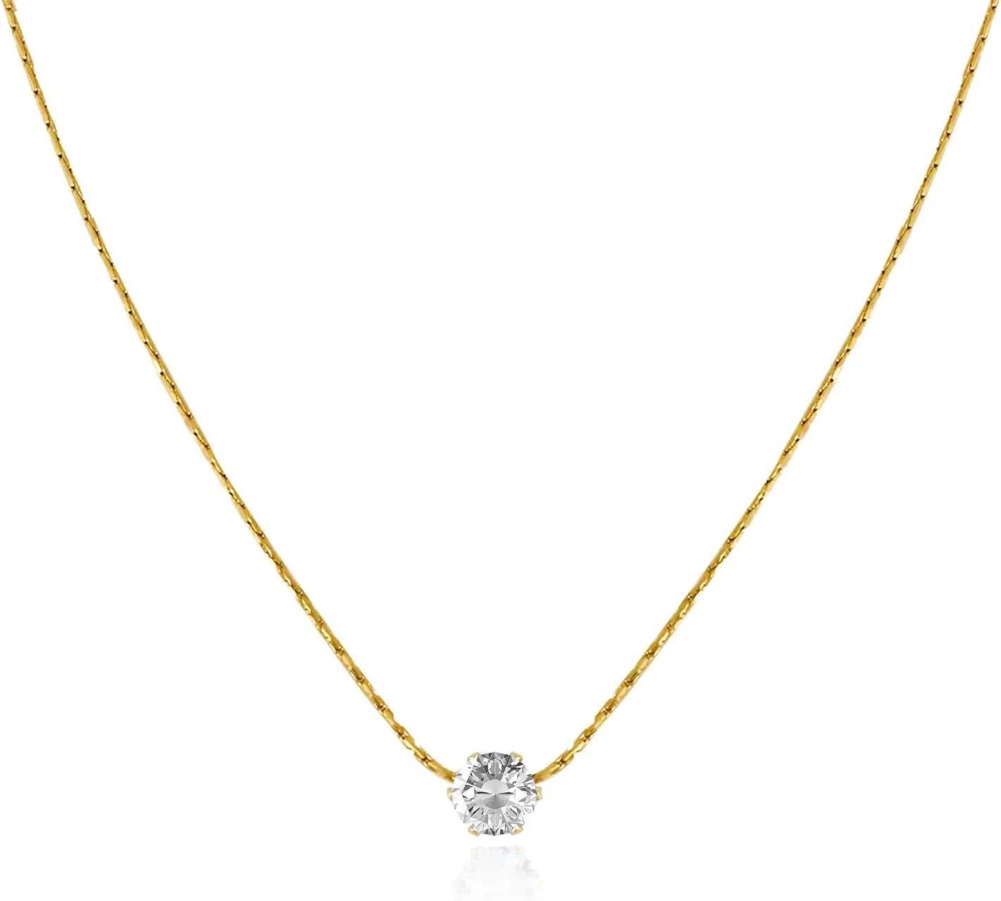 Diamond Pendant Necklace for Women, Exquisite 14k Gold-plated Choker Necklace, Simple Gold Necklace for Women, Simple Gold Necklace Jewelry for Women.
