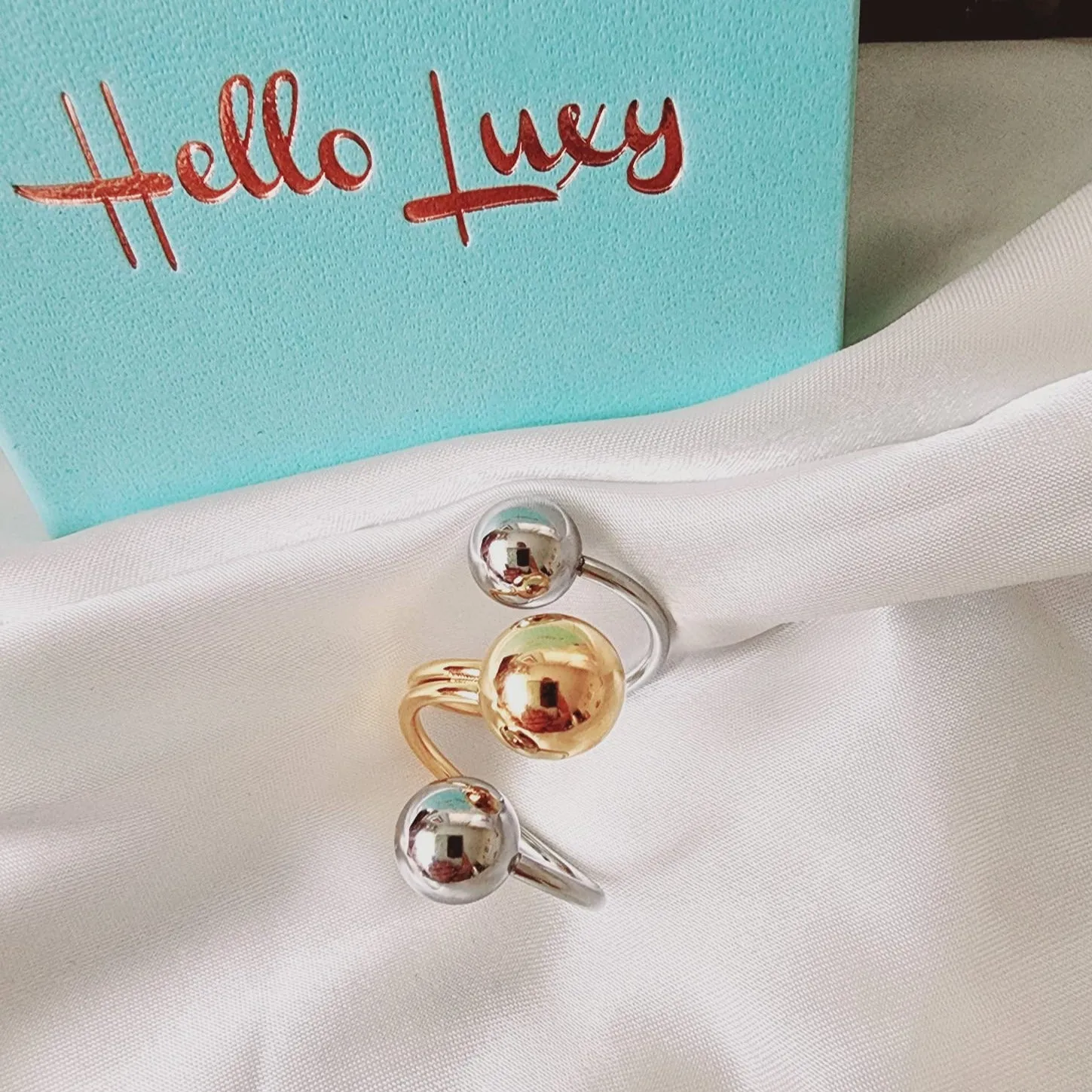 Dottie Spiral Double Tone Ring