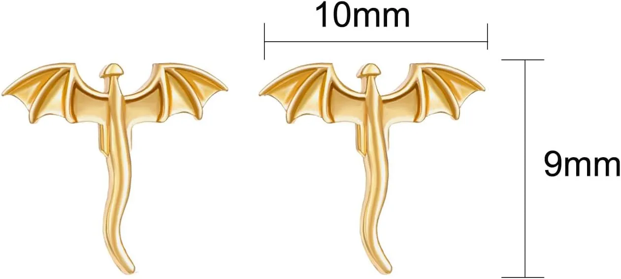Dragon Earrings for Women Small Cute Dragon Stud Earrings Silver & Gold Earring Cute Animal Jewelry Gifts for Women