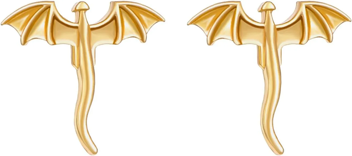 Dragon Earrings for Women Small Cute Dragon Stud Earrings Silver & Gold Earring Cute Animal Jewelry Gifts for Women