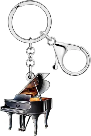DUOWEI Acrylic Cute Piano Keychain Key Ring Piano Gifts for Women Girls Music Lovers Car Keys Backpack Wallet Accessories