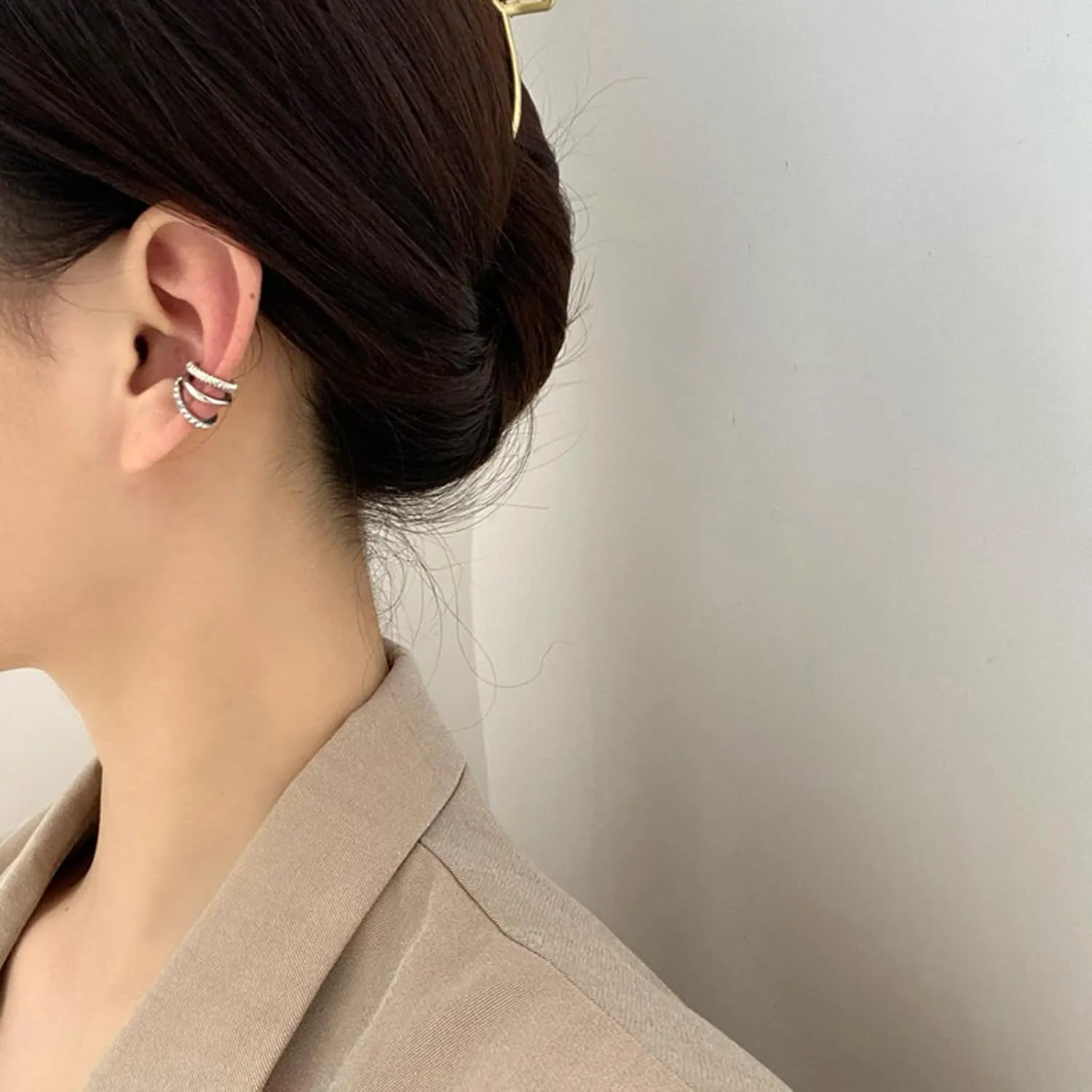 Ear Cuffs for Women Non Piercing Cubic Zirconia Sparkling Silver Ear Cuff Earrings Gold Cuff Fake Earrings Cartilage Earrings