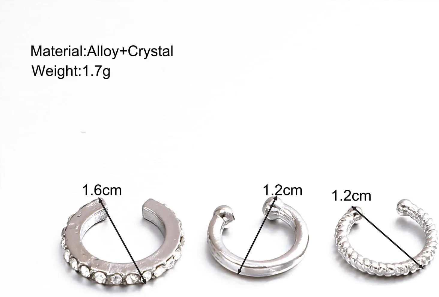 Ear Cuffs for Women Non Piercing Cubic Zirconia Sparkling Silver Ear Cuff Earrings Gold Cuff Fake Earrings Cartilage Earrings