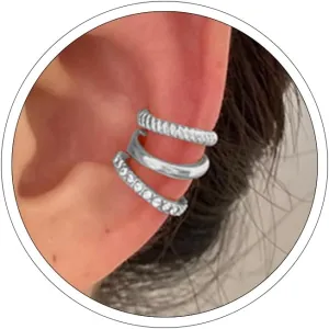 Ear Cuffs for Women Non Piercing Cubic Zirconia Sparkling Silver Ear Cuff Earrings Gold Cuff Fake Earrings Cartilage Earrings