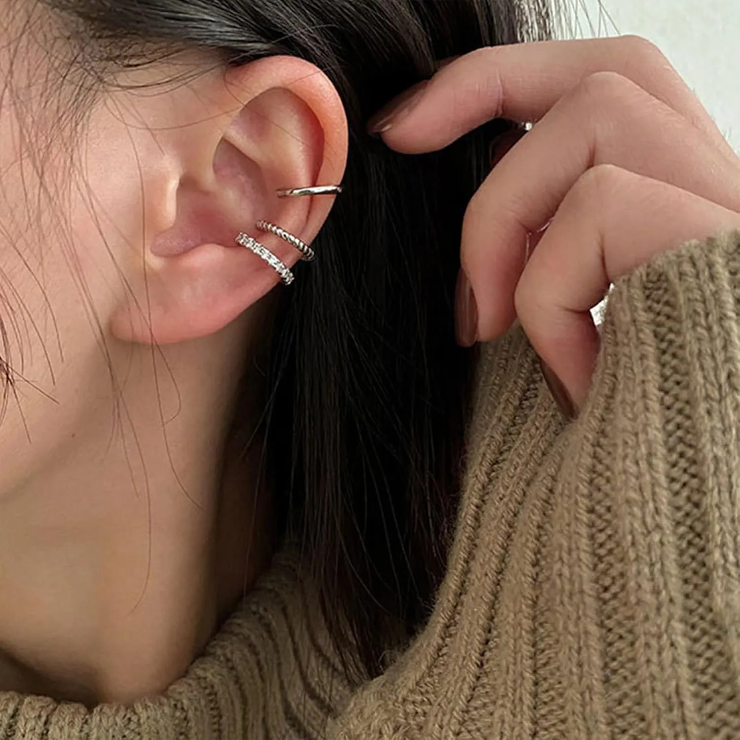 Ear Cuffs for Women Non Piercing Cubic Zirconia Sparkling Silver Ear Cuff Earrings Gold Cuff Fake Earrings Cartilage Earrings