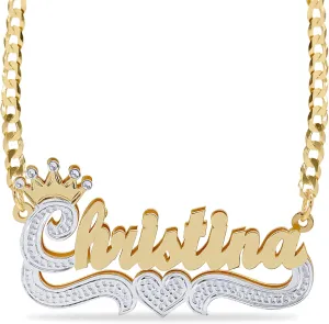 Elegant Designs 14K Gold Sterling Silver Personalized Script Nameplate Necklace - Customizable Handcrafted Jewelry for Women, Customized Name Word Necklace
