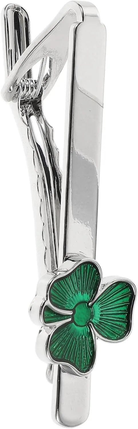 Elegant Tie Clips for Men Irish Shamrock Clip Alloy Construction Fashion Accessory for Suit Ties