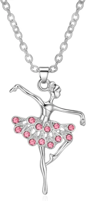 eloi Little Girl Necklace Dancer Ballet Recital Gift Ballerina Dance Necklaces Teen Girls Jewelry 16 inches