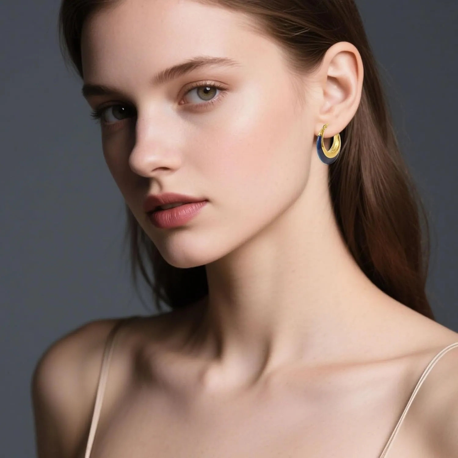 Enamel Hoop Earrings for Women Colorful Enamel Chunky Hoop Earrings 18K Gold Plated Stainless Steel Enamel Earrings Jewelry Gift for Girlfriend Wife