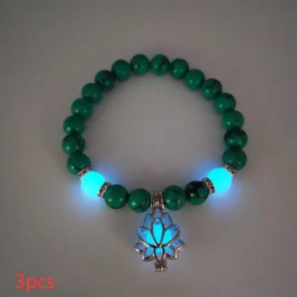 Energy Luminous Lotus Natural Stone Bracelet