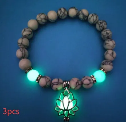 Energy Luminous Lotus Natural Stone Bracelet