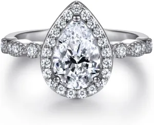 Engagement and Promise Ring  2CT, 925 Sterling Silver Rings for Women Non Tarnish, 14K White Gold Plated, Fashion Simple Rings Jewelry Jewelry for Women Gift