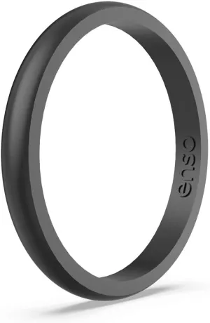 Enso Rings Halo Elements Silicone Ring  Stackable Wedding Engagement Band  Thin Minimalist Band  2.54mm Wide, 1.5mm Thick