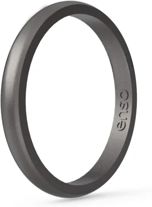 Enso Rings Halo Elements Silicone Ring  Stackable Wedding Engagement Band  Thin Minimalist Band  2.54mm Wide, 1.5mm Thick