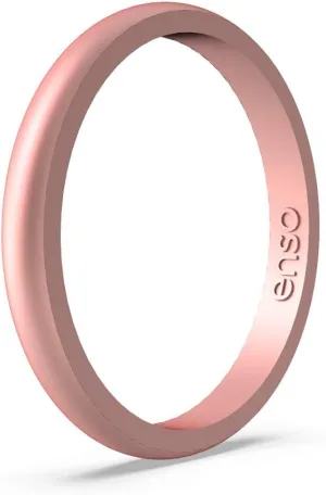 Enso Rings Halo Elements Silicone Ring  Stackable Wedding Engagement Band  Thin Minimalist Band  2.54mm Wide, 1.5mm Thick