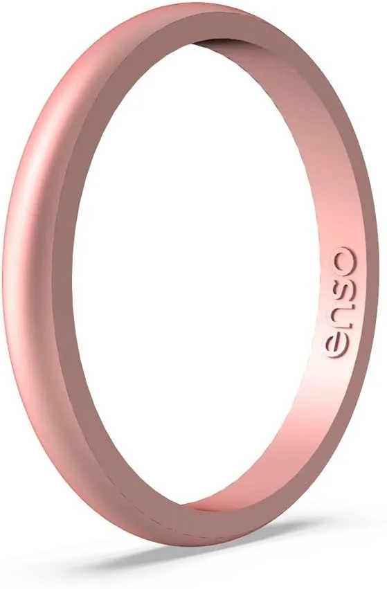 Enso Rings Halo Elements Silicone Ring  Stackable Wedding Engagement Band  Thin Minimalist Band  2.54mm Wide, 1.5mm Thick