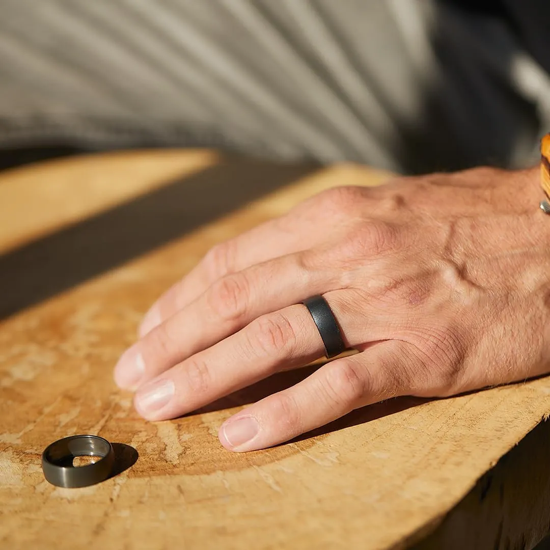 Enso Rings Hybrid Rings - Durable Brushed Outer Metal - Comfortable and Premium Inner Silicone