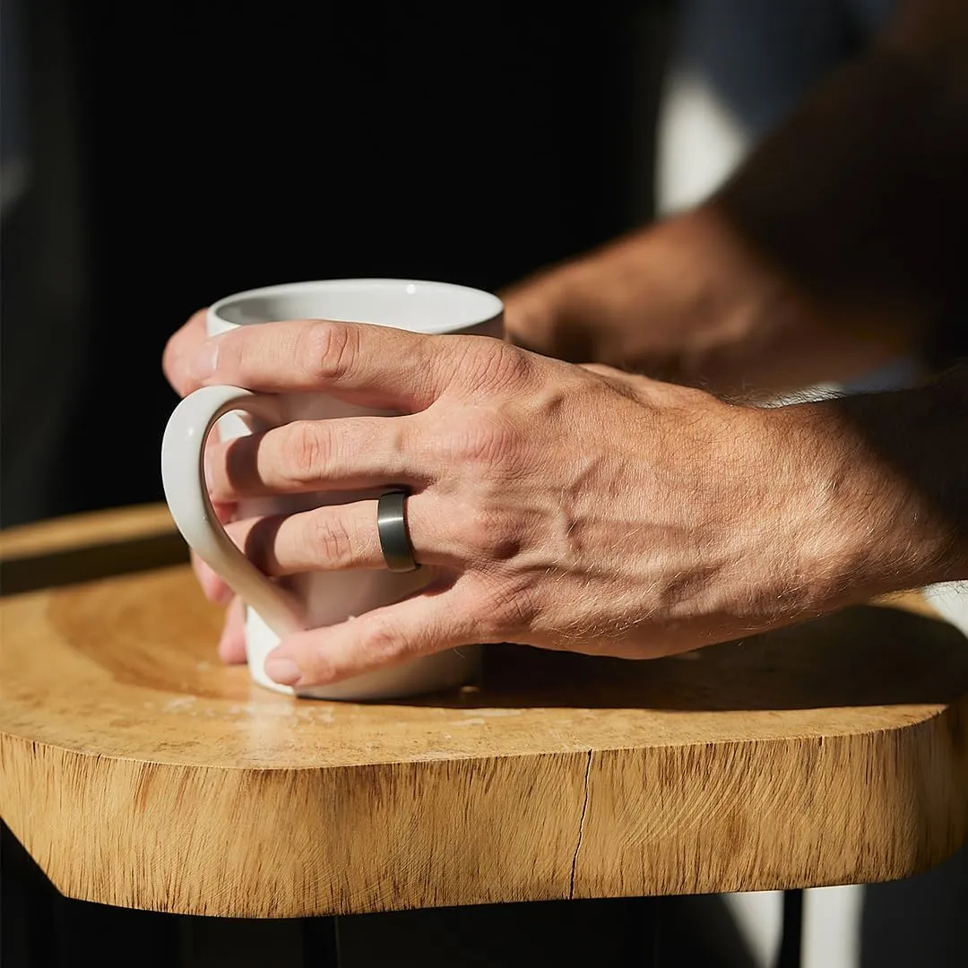 Enso Rings Hybrid Rings - Durable Brushed Outer Metal - Comfortable and Premium Inner Silicone