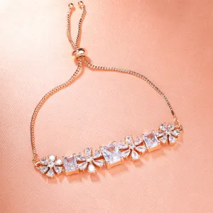 Estele Rose Gold Plated CZ Fascinating Designer Bracelet for Women