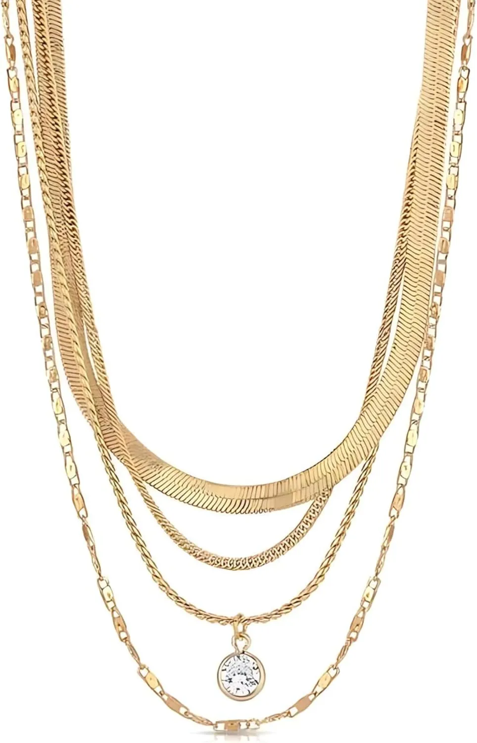 Ettika Gold Necklace for Women. All the Chains Layered Necklace. 18k Gold Plated Necklace. Birthday Gifts For Women
