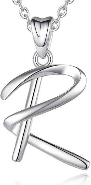 EUDORA Sterling Silver Initial Necklaces for Women, Classic 26 Letter Neckless Gifts for Girls, Sister, Mother Daughter, 18 inch Chain