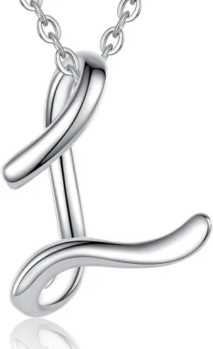 EUDORA Sterling Silver Initial Necklaces for Women, Classic 26 Letter Neckless Gifts for Girls, Sister, Mother Daughter, 18 inch Chain