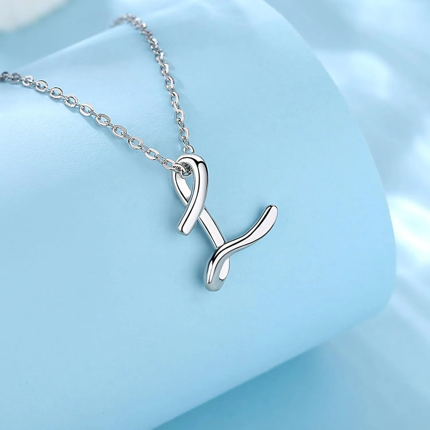 EUDORA Sterling Silver Initial Necklaces for Women, Classic 26 Letter Neckless Gifts for Girls, Sister, Mother Daughter, 18 inch Chain