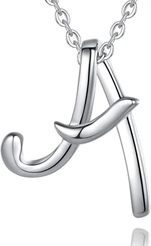EUDORA Sterling Silver Initial Necklaces for Women, Classic 26 Letter Neckless Gifts for Girls, Sister, Mother Daughter, 18 inch Chain