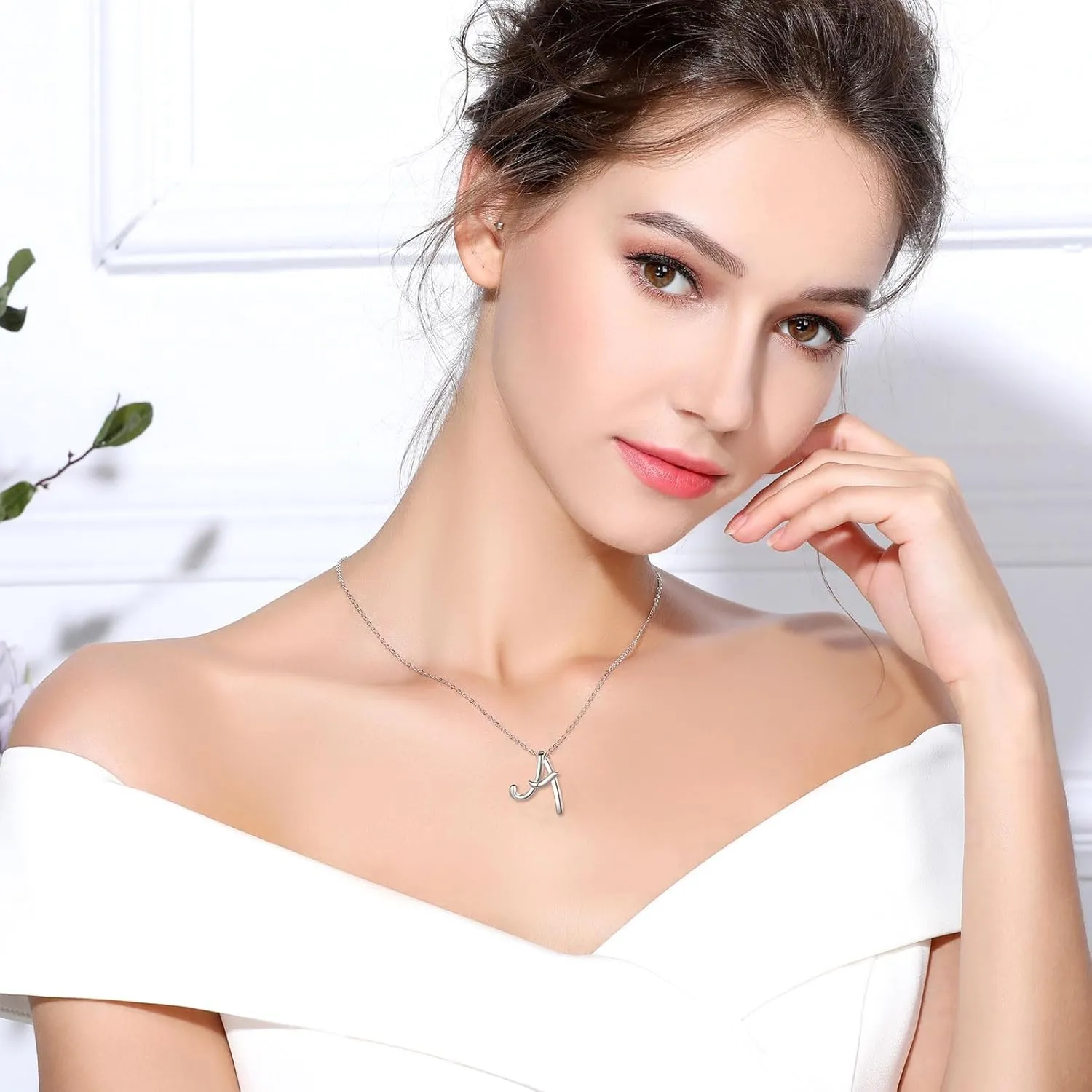 EUDORA Sterling Silver Initial Necklaces for Women, Classic 26 Letter Neckless Gifts for Girls, Sister, Mother Daughter, 18 inch Chain