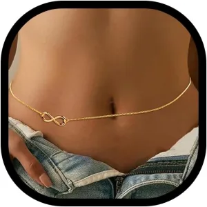 Evild Bow Boho Waist Chains Gold Bikini Belly Chain Summer Beach Body Chain For Women