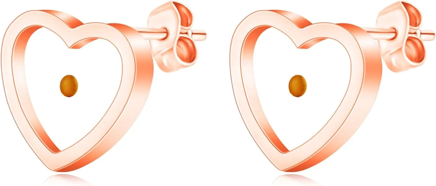 Exquisite Faith Earrings Real Mustard Seed Stud Earring - Women's Triangle Mountain/Four Clover/Heart/Heart Mountain Three Style Stainless Steel Studs Earring Gifts Suitable for Her