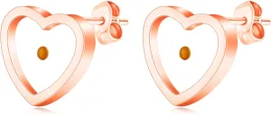 Exquisite Faith Earrings Real Mustard Seed Stud Earring - Women's Triangle Mountain/Four Clover/Heart/Heart Mountain Three Style Stainless Steel Studs Earring Gifts Suitable for Her